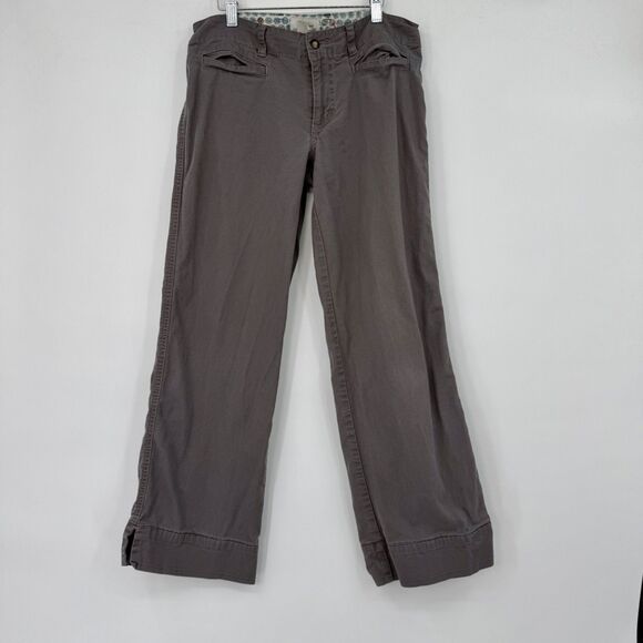 Horny Toad Women's 6 Gray Wide Leg Chino Pants Classic - Picture 1 of 8